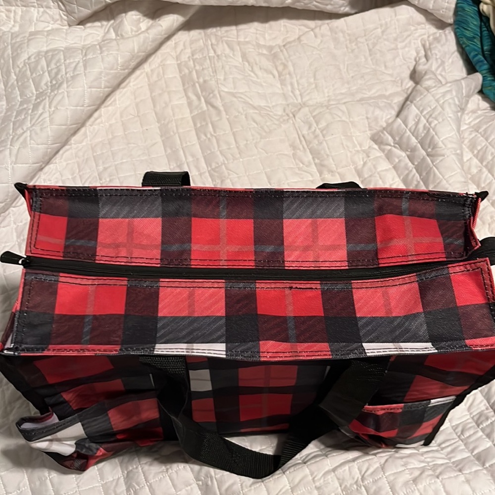 Thirty-One Red and Black Checkered Tote - Picture 6 of 6
